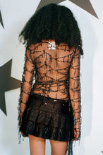 Load image into Gallery viewer, FRINGE TOP IN BLACK SEQUIN