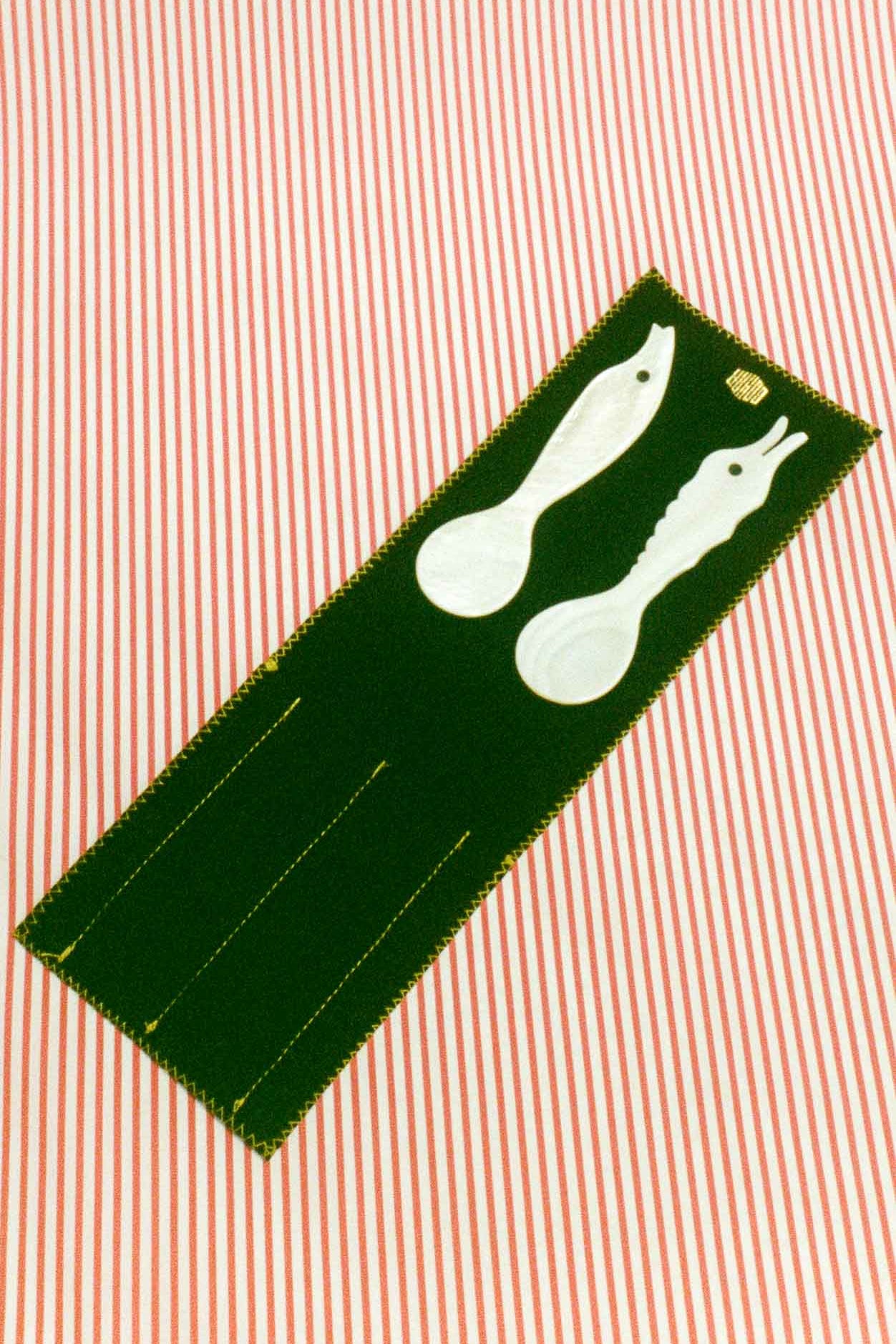 mother of pearl sea creature spoon set