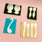 mother of pearl sea creature spoon set