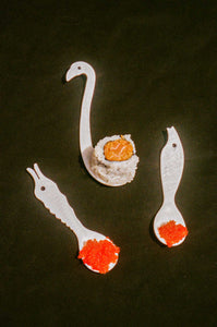 mother of pearl sea creature spoon set