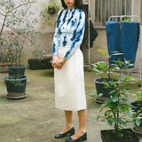 GRANDMA SKIRT IN OFF WHITE FLOWER JACQUARD