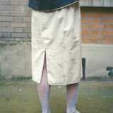 GRANDMA SKIRT IN OFF WHITE FLOWER JACQUARD