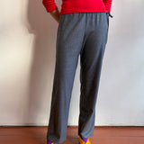 TIE PANTS IN GREY WOOL