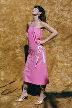 Load image into Gallery viewer, pink cotton poplin straight cut wide maxi dress