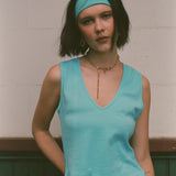 STRETCH HEADBAND IN AQUA