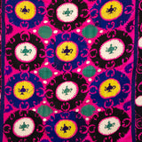 VINTAGE SUZANI IN BRIGHT PINK WITH TEAPOTS