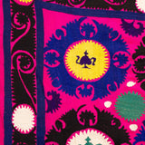 VINTAGE SUZANI IN BRIGHT PINK WITH TEAPOTS
