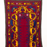 VINTAGE PRAYER SUZANI RED/LIME/YELLOW/BLUE