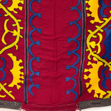 VINTAGE PRAYER SUZANI RED/LIME/YELLOW/BLUE