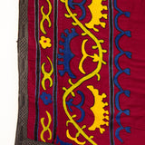 VINTAGE PRAYER SUZANI RED/LIME/YELLOW/BLUE