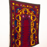 VINTAGE PRAYER SUZANI RED/LIME/YELLOW/BLUE