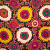 VINTAGE SUZANI IN BRICK RED WITH YELLOW AND WHITE