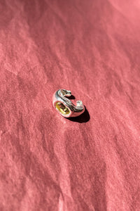 FARO EAR CUFF IN SILVER/YELLOW