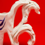 SCULPTURAL CUPS IN PORCELAIN WITH HAND PAINTED BIRDS