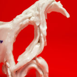 SCULPTURAL CUPS IN PORCELAIN WITH HAND PAINTED BIRDS