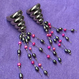 PUPA EARRINGS IN WHITE BRONZE WITH FRESHWATER PEARLS