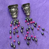 PUPA EARRINGS IN WHITE BRONZE WITH FRESHWATER PEARLS