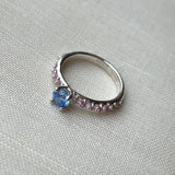 PRINCESS PAVE RING IN BLUE/ROSE