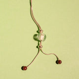 LAZO NECKLACE IN CLEAR/GRENAT