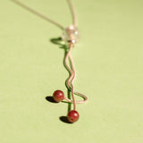 LAZO NECKLACE IN CLEAR/GRENAT