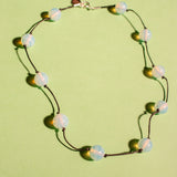 NOUÉ NECKLACE IN OPALINE BLUE MARBLED/BLACK