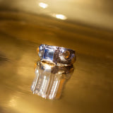 STERLING SILVER SUEDE RING IN ICE BLUE/LIMONCELLO