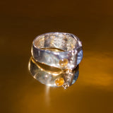 STERLING SILVER SUEDE RING IN ICE BLUE/LIMONCELLO