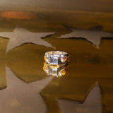 STERLING SILVER SUEDE RING IN ICE BLUE/LIMONCELLO