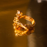 KISS RING IN 18K GOLD VERMEIL