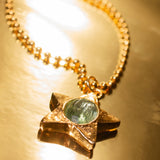 STAR PACHA NECKLACE IN GOLD/AQUA