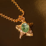 STAR PACHA NECKLACE IN GOLD/AQUA