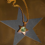 STAR PACHA NECKLACE IN GOLD/AQUA
