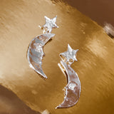 MOON EARRINGS IN WHITE BRONZE