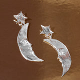 MOON EARRINGS IN WHITE BRONZE