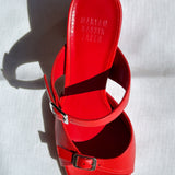 UNA SANDAL IN CARMINE CALF