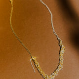2-TONE CLASPED SKINNY NECKLACE IN GOLD AND SILVER