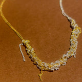 2-TONE CLASPED SKINNY NECKLACE IN GOLD AND SILVER