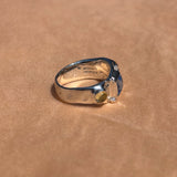 STERLING SILVER SUEDE RING IN ICE BLUE/LIMONCELLO