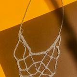 WEB NECKLACE IN SILVER