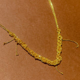 2-TONE CLASPED SKINNY NECKLACE IN GOLD