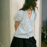 IZARO TOP IN BABY BLUE