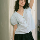 IZARO TOP IN BABY BLUE