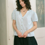 IZARO TOP IN BABY BLUE