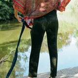 JACK PLEATED TROUSER IN MOSS METALLIC