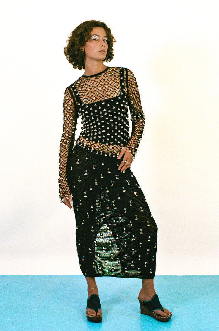 JHANJAR TOP IN BLACK