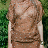 ASYMMETRICAL KASAB TOP IN COFFEE