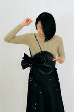 Load image into Gallery viewer, black leather pouch shoulder bag evil eye beads