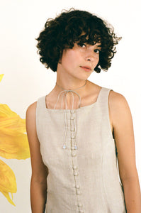 LONG TAC TAC NECKLACE IN GREY AND OPALINE