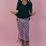 LOZENGES SKIRT IN POLKA PURPLE