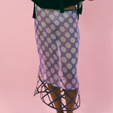 LOZENGES SKIRT IN POLKA PURPLE
